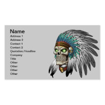 Cráneo gótico tribal indio del nativo americano tarjetas de visita