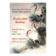 Cranes Birthday Invitation