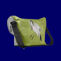 Cranes in bamboo Messenger Bag messenger bags