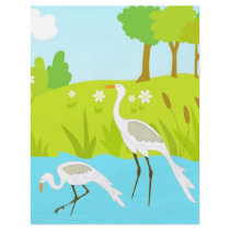 Cranes in pond full color flyer