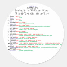 Cranial Nerves japanese 12 Round Stickers