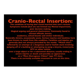 Cranio-Rectal Insertion Poster print