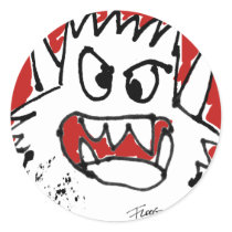 Cranky Cartoon Monster Sticker stickers