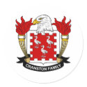 Cranston Family Crest stickers by coatsofarms Cranston Family Crest stickers