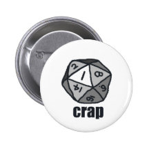 "Crap, 1"  Button