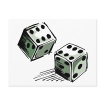Craps Dice High Roller Gambling postcards