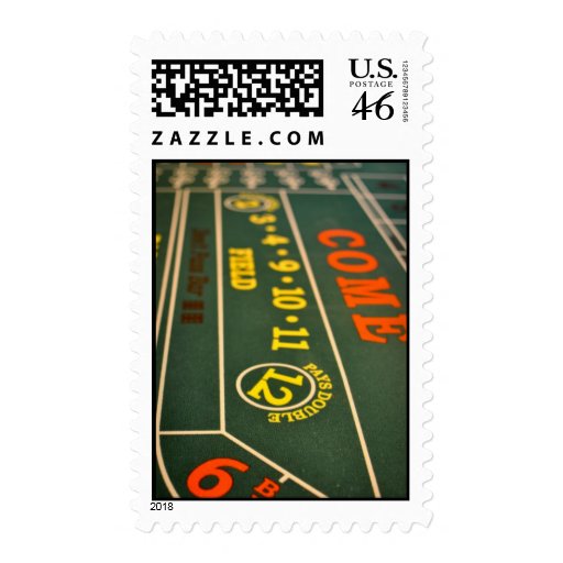 Craps Gambling Table Postage Stamp