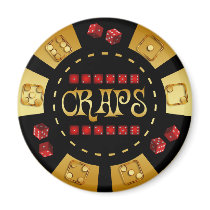 CRAPS GAMING CHIP REFRIGERATOR MAGNET