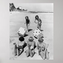 Craps in the Sand, 1940s Print