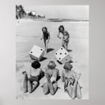 Craps in the Sand, 1940s Print