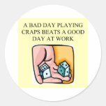 craps shooter casino gambler round sticker