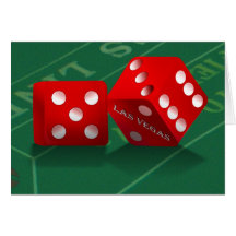 Craps Table & Las Vegas Dice Greeting Cards