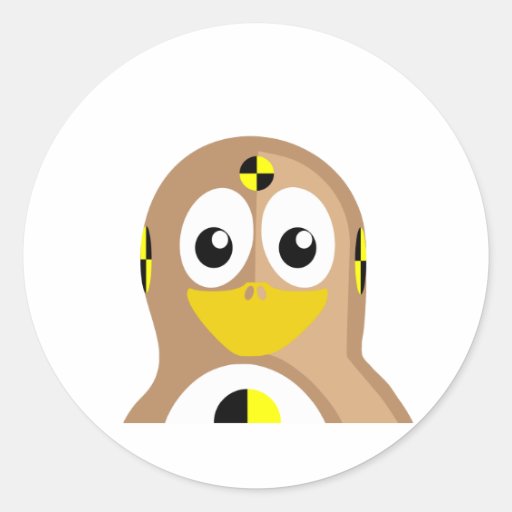 Crash Test Dummy Penguin Sticker