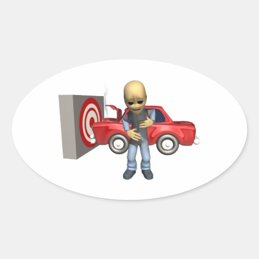Crash Test Dummy Oval Stickers