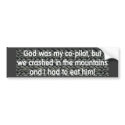 Crashed bumper stickers