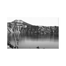 Crater Lake - Beautiful in Black and White Stretched Canvas Prints
