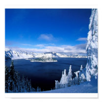 Crater Lake in Winter Oregon posters by DorkaReyes Crater Lake in Winter Oregon posters