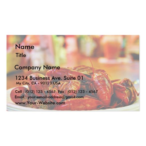 Crawfish At The Acme Oyster House Business Card Templates (front side)
