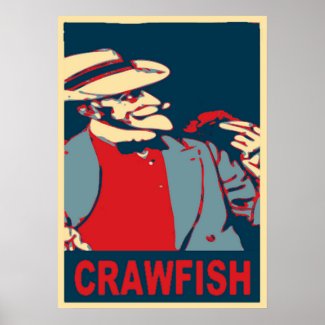 Crawfish Bearded Man Poster print