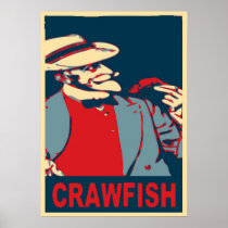 Crawfish Bearded Man Poster