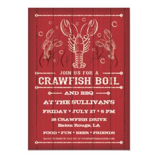 Crawfish Boil Party Invitation 5" X 7" Invitation Card