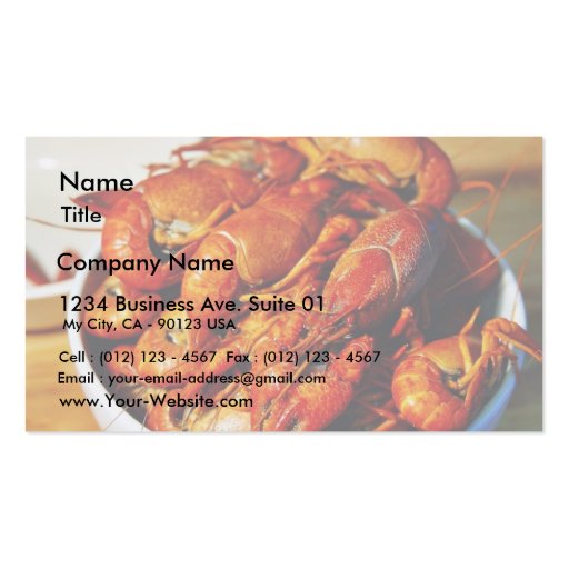 Crawfish Claws Business Card Template (front side)