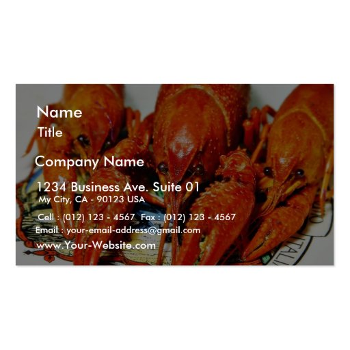 Crawfish Crawdads Craytfish Business Card Templates (front side)