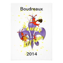Crawfish  Fleur de Lis Family Reunion Custom Invitations