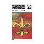 Crawfish Fleur-de-lis Postage Stamps
