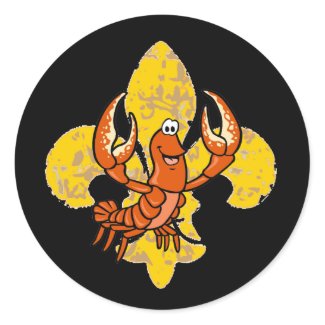 Crawfish Fleur De Lis sticker