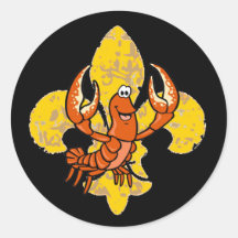 Crawfish Fleur De Lis Sticker