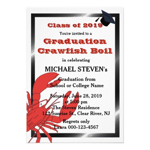 Crawfish/Lobster Boil Graduation Party Invite