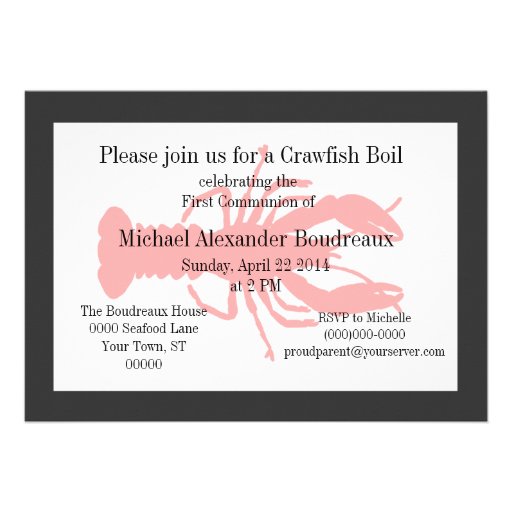 Crawfish / Lobster Boil Party Invitations