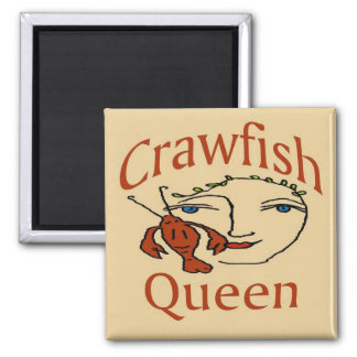 Crawfish Queen Abstract 2 Inch Square Magnet