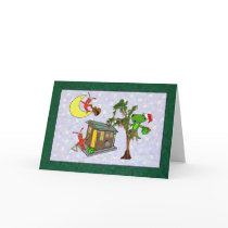 Crawfish Santa Alligator Cajun Bayou Christmas Greeting Card
