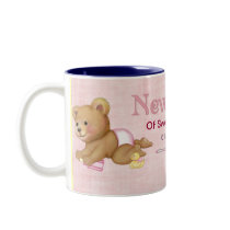 Crawling Teddy - New Mom of Girl - Customize mugs