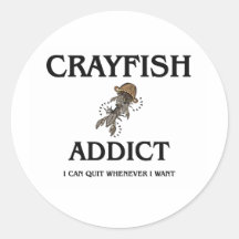 Crayfish Addict Round Stickers
