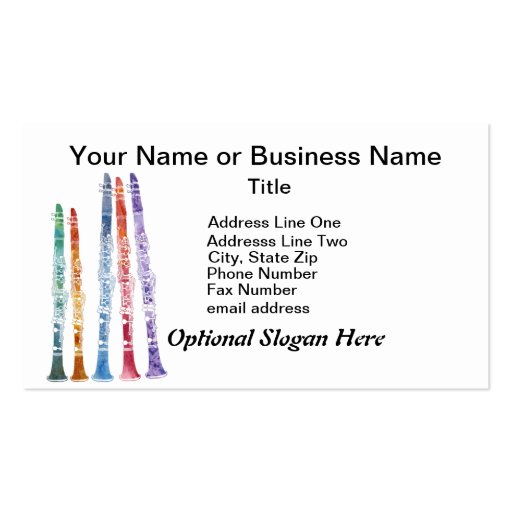 Crayon Clarinets Business Cards