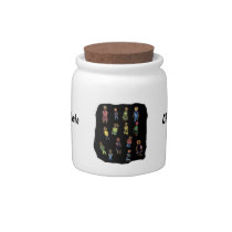 Crayon Colorful male and female figures random aga Candy Jars