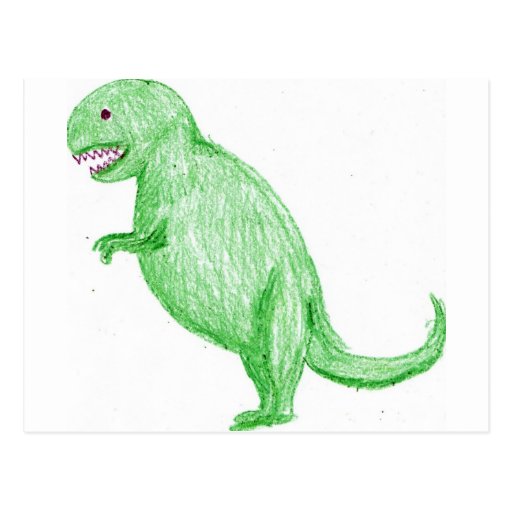 Crayon Dinosaur Postcard Zazzle