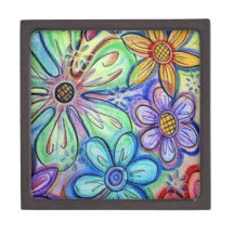 Crayon Flowers Premium Trinket Box