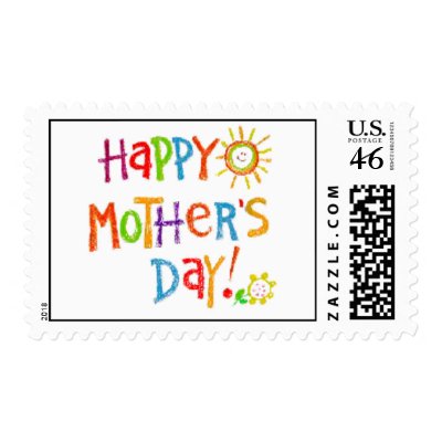 Crayon Happy Mother's Day! Postage Stamp by SweetRascal
