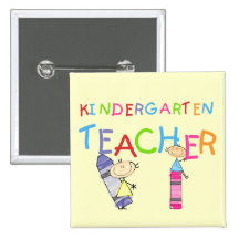 Crayon Kindergarten Teacher Tshirts and Gifts Pinback Buttons