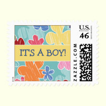 Crayon Sketch Baby Announcement Stamp (yellow) stamps