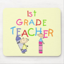 Crayons 1st Grade Teacher Tshirts and Gifts Mouse Mat