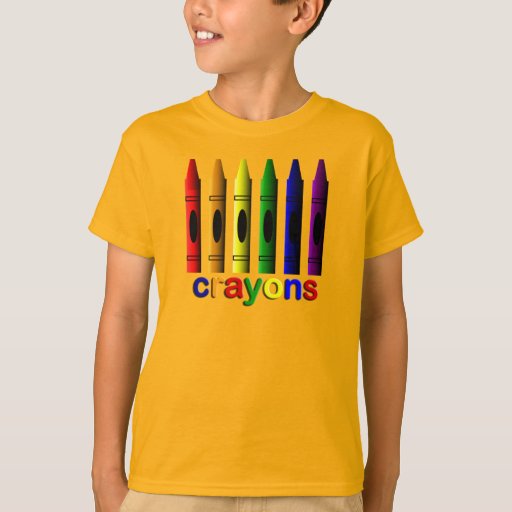 Crayons Art Crayon Kids Gold TShirt Zazzle