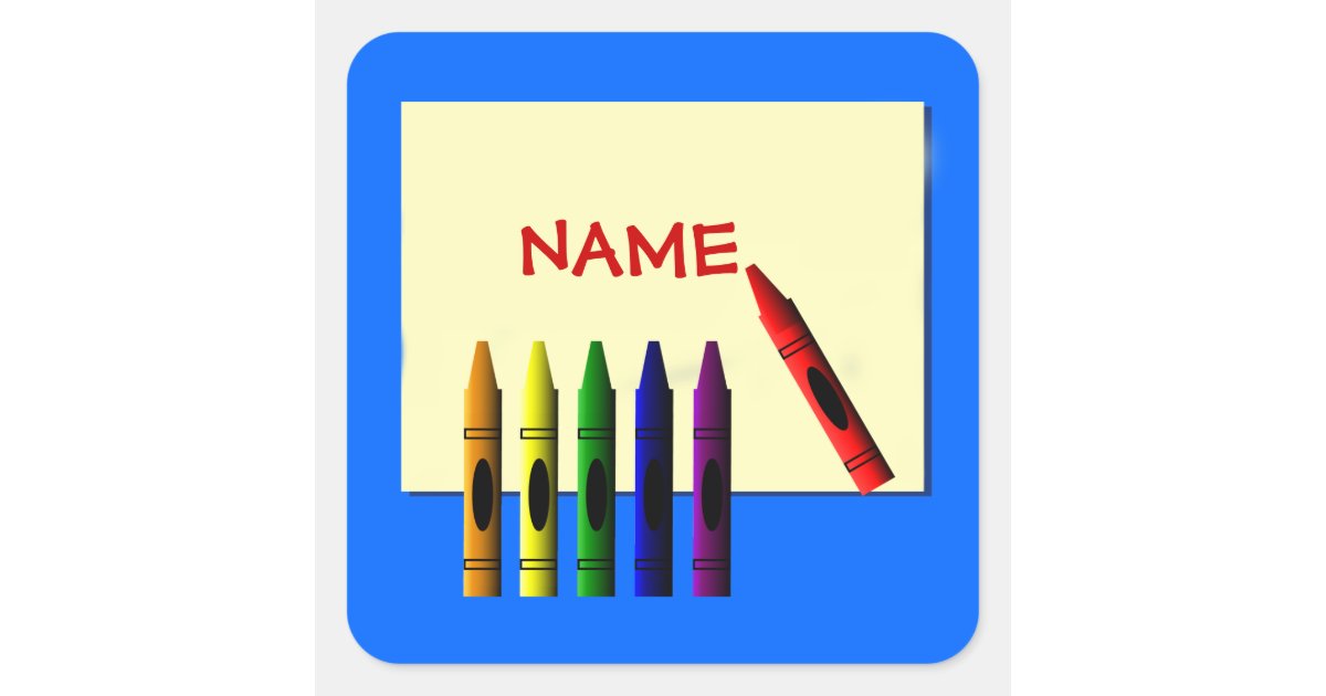 Crayons Color My Name Blue Sticker Zazzle