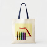 Crayons Color my Name Kids Tote Bag