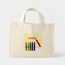 Crayons Color my Name Tote Bag