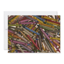 Crayons for kids custom invitation